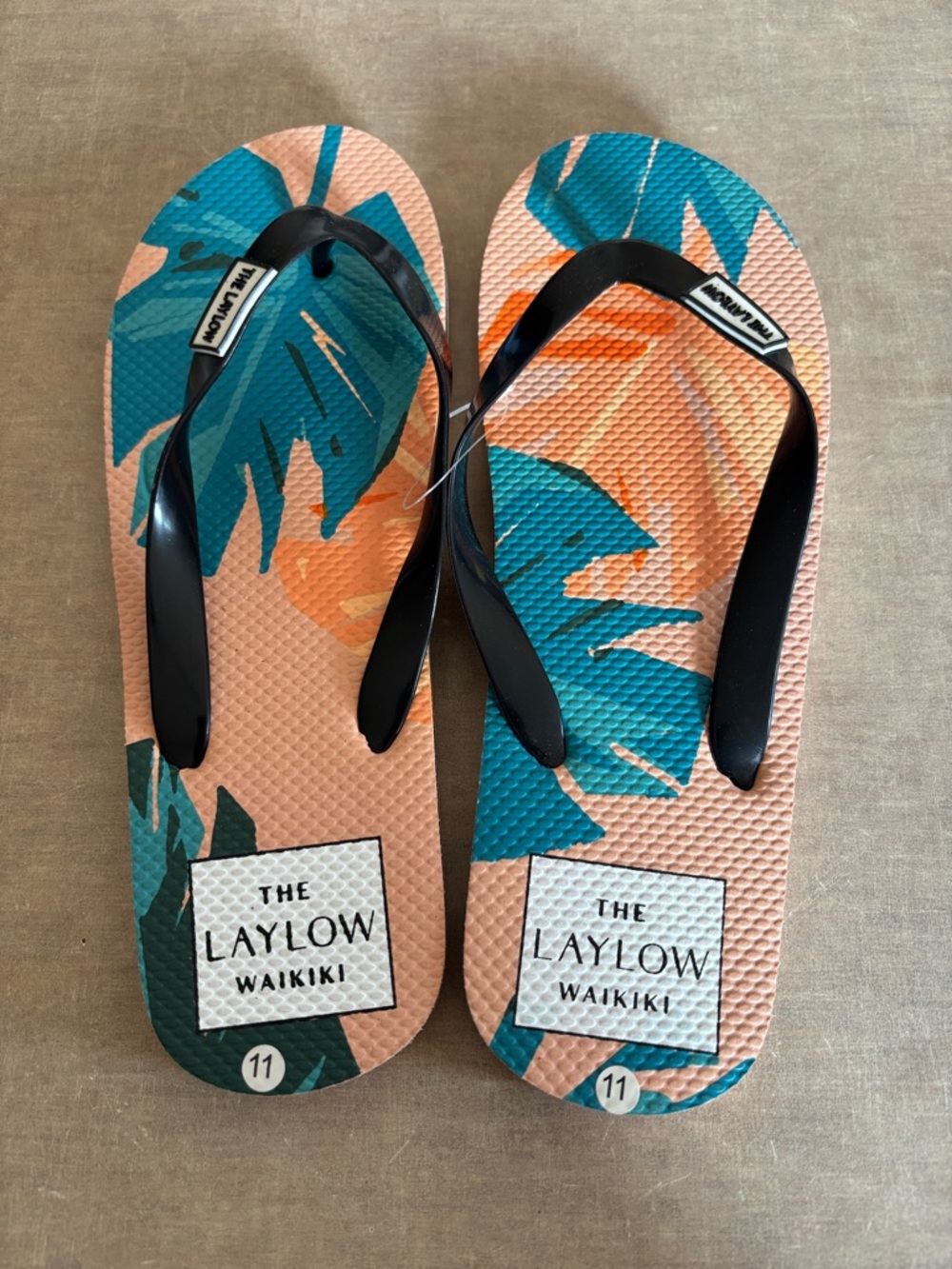 Men's Tropical Peach & Teal Flip-Flops
